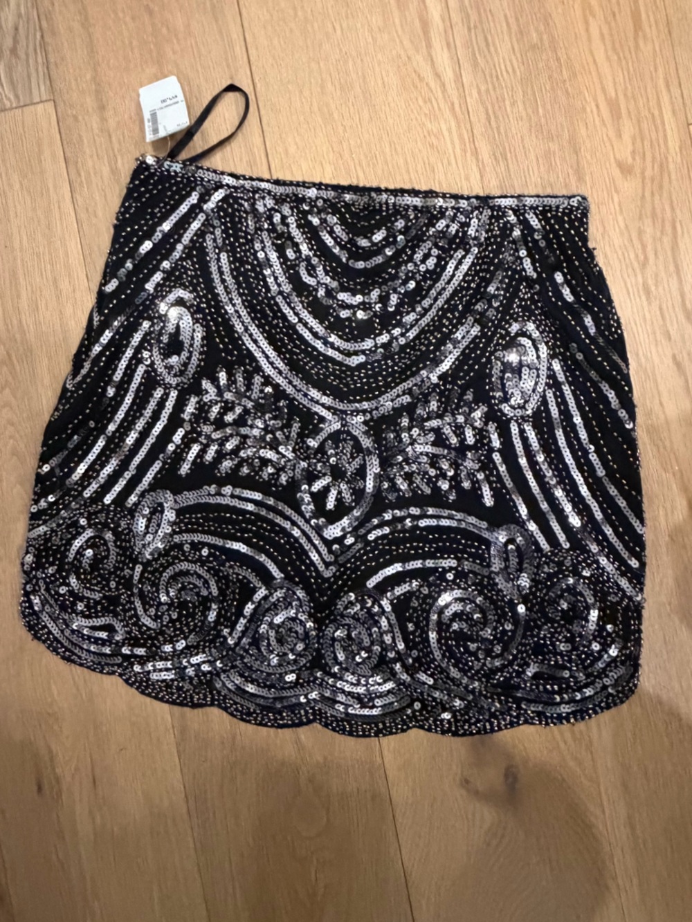 Simons Black Sequin Party Top